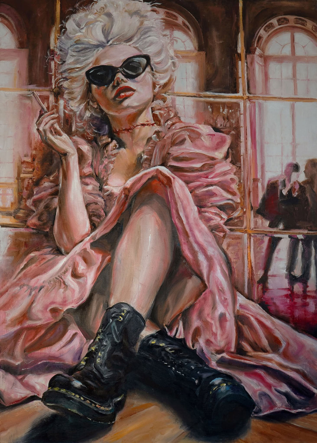 Thanatology Cycle - The Tourists - oil on canvas - original - Karamfila Siderova-Bineva
