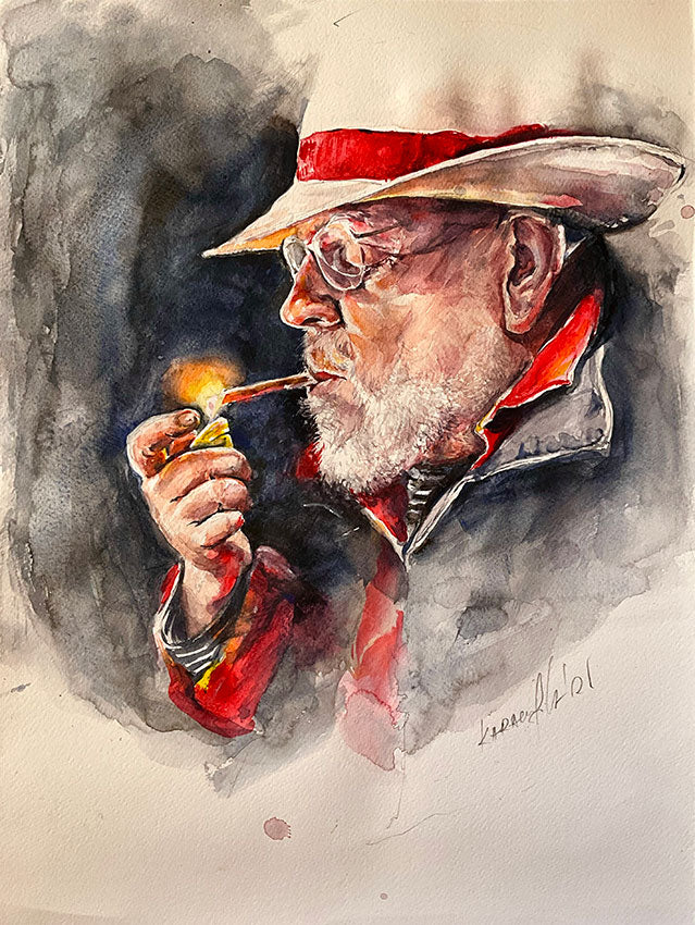 actor-velizar-binev-watercolor-portrait-karamfila